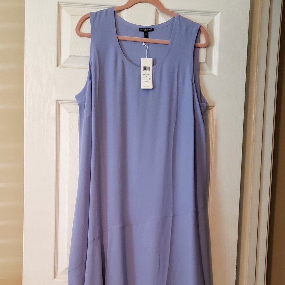 Eileen Fisher Sleeveless Scoop Neck Asymmetrical Slanted Hem Dress  Size 1X